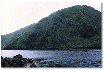 Boeri lake fills a crater of an old volcano