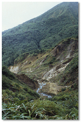 An arduous hike through the Valley of Desolation is required to get to the Boiling Lake