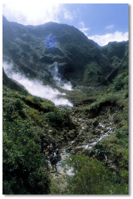 An arduous hike through the Valley of Desolation is required to get to the Boiling Lake